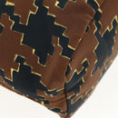 PRADA Hand Bag Nylon 2way Brown Silver Auth 148372-17