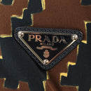 PRADA Hand Bag Nylon 2way Brown Silver Auth 148372-21