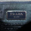 PRADA Hand Bag Nylon 2way Brown Silver Auth 148372-22