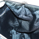 PRADA Hand Bag Nylon 2way Brown Silver Auth 148372-24