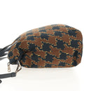 PRADA Hand Bag Nylon 2way Brown Silver Auth 148372-3