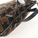 PRADA Hand Bag Nylon 2way Brown Silver Auth 148372-6