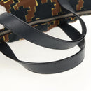 PRADA Hand Bag Nylon 2way Brown Silver Auth 148372-7