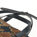 PRADA Hand Bag Nylon 2way Brown Silver Auth 148372-14