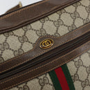 GUCCI GG Supreme Web Sherry Line Shoulder Bag PVC Beige Gold 010 378 Auth 148373-18