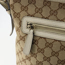 GUCCI GG Canvas Shoulder Bag Beige Gold Auth 148374-14