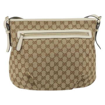 GUCCI GG Canvas Shoulder Bag Beige Gold Auth 148374 - 0