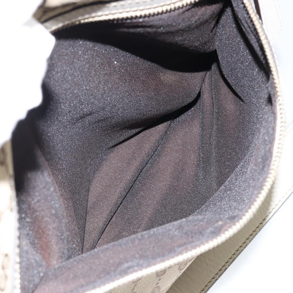 GUCCI GG Canvas Shoulder Bag Beige Gold Auth 148374