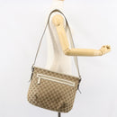 GUCCI GG Canvas Shoulder Bag Beige Gold Auth 148374-24