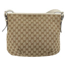 GUCCI GG Canvas Shoulder Bag Beige Gold Auth 148374-3