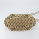 GUCCI GG Canvas Shoulder Bag Beige Gold Auth 148374-9