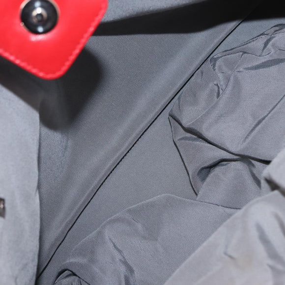 CHANEL Tote Bag Leather Red Silver CC Auth 148379