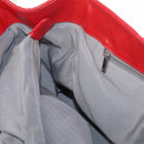 CHANEL Tote Bag Leather Red Silver CC Auth 148379-22