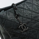 CHANEL Wild Stitch Chain Shoulder Bag Coated Canvas Green CC Auth 148380-10
