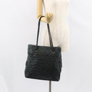 CHANEL Wild Stitch Chain Shoulder Bag Coated Canvas Green CC Auth 148380-25