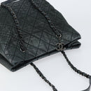 CHANEL Wild Stitch Chain Shoulder Bag Coated Canvas Green CC Auth 148380-6
