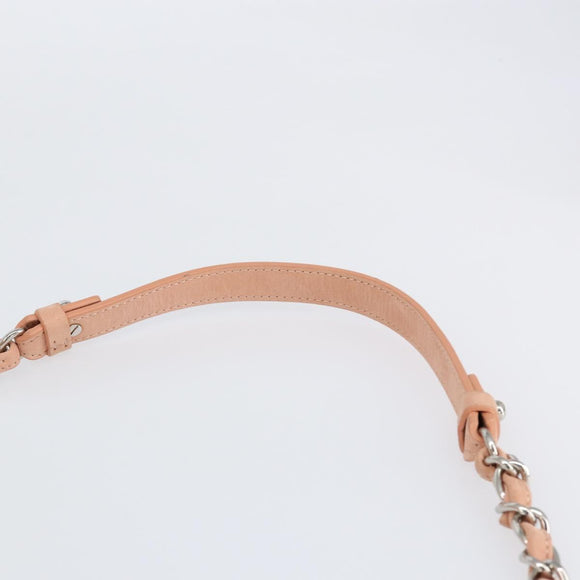 CHANEL Wild Stitch Chain Shoulder Bag Coated Canvas Beige CC Auth 148381