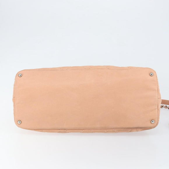 CHANEL Wild Stitch Chain Shoulder Bag Coated Canvas Beige CC Auth 148381