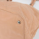 CHANEL Wild Stitch Chain Shoulder Bag Coated Canvas Beige CC Auth 148381-12