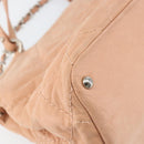 CHANEL Wild Stitch Chain Shoulder Bag Coated Canvas Beige CC Auth 148381-13