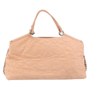 CHANEL Wild Stitch Chain Shoulder Bag Coated Canvas Beige CC Auth 148381 - 0