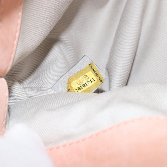 CHANEL Wild Stitch Chain Shoulder Bag Coated Canvas Beige CC Auth 148381