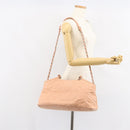 CHANEL Wild Stitch Chain Shoulder Bag Coated Canvas Beige CC Auth 148381-28