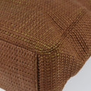 CHANEL Hand Bag Raffia Brown Gold CC Auth 148382-12