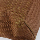 CHANEL Hand Bag Raffia Brown Gold CC Auth 148382-13