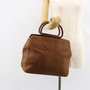 CHANEL Hand Bag Raffia Brown Gold CC Auth 148382-22