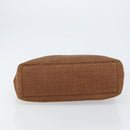 CHANEL Hand Bag Raffia Brown Gold CC Auth 148382-9
