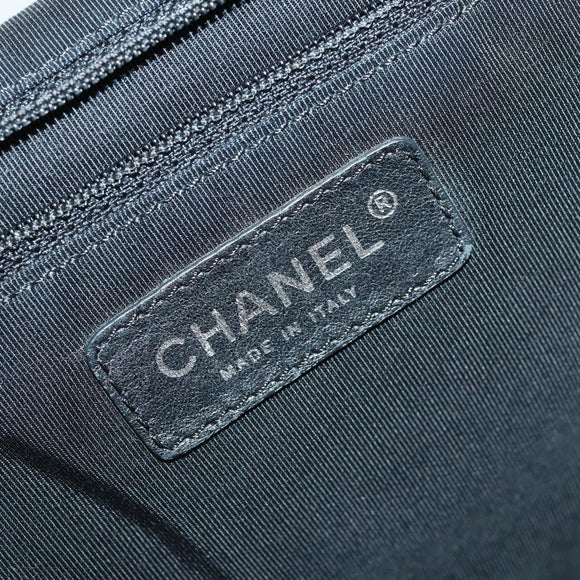 CHANEL Chain Matelasse 2.55 Shoulder Bag Enamel Black Silver CC Auth 148383