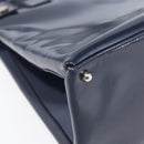 GUCCI Hand Bag Enamel 2way Navy Silver Auth 148384-13