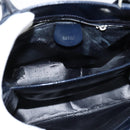 GUCCI Hand Bag Enamel 2way Navy Silver Auth 148384-17