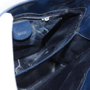 GUCCI Hand Bag Enamel 2way Navy Silver Auth 148384-18