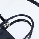 GUCCI Hand Bag Enamel 2way Navy Silver Auth 148384-8