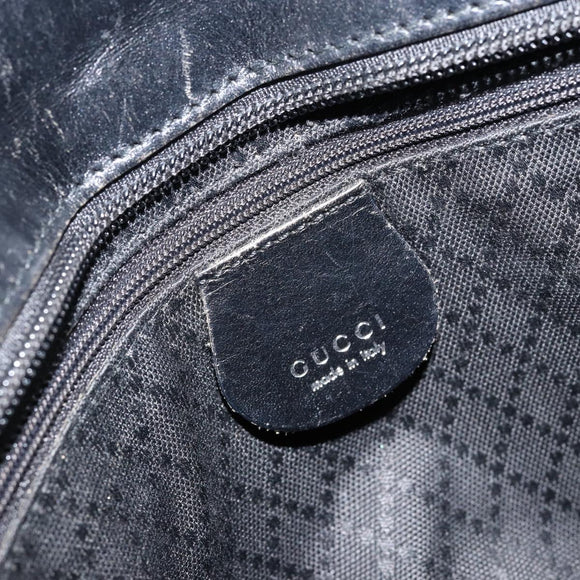 GUCCI Hand Bag Nylon Black Silver 002 2123 0457 Auth 148385