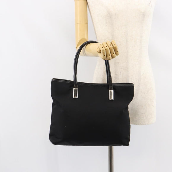 GUCCI Hand Bag Nylon Black Silver 002 2123 0457 Auth 148385
