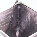 GUCCI Clutch Bag Leather Dark Brown Silver 546532 Auth 148386-17