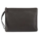 GUCCI Clutch Bag Leather Dark Brown Silver 546532 Auth 148386-13