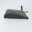 GUCCI Clutch Bag Leather Dark Brown Silver 546532 Auth 148386-3