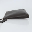 GUCCI Clutch Bag Leather Dark Brown Silver 546532 Auth 148386-4