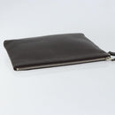 GUCCI Clutch Bag Leather Dark Brown Silver 546532 Auth 148386-5