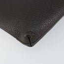 GUCCI Clutch Bag Leather Dark Brown Silver 546532 Auth 148386-14