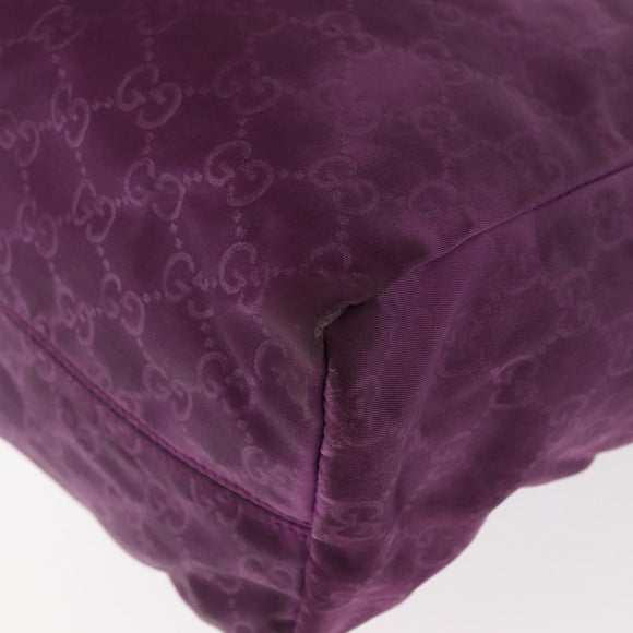 GUCCI GG Nylon Tote Bag Purple Gold 282439 Auth 148387