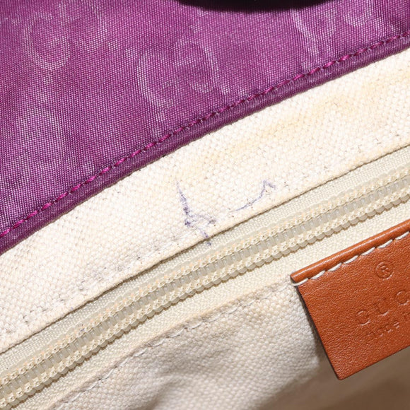 GUCCI GG Nylon Tote Bag Purple Gold 282439 Auth 148387