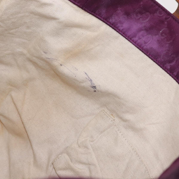 GUCCI GG Nylon Tote Bag Purple Gold 282439 Auth 148387