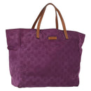 GUCCI GG Nylon Tote Bag Purple Gold 282439 Auth 148387-1
