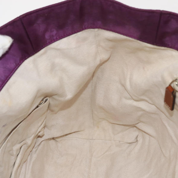 GUCCI GG Nylon Tote Bag Purple Gold 282439 Auth 148387