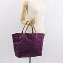 GUCCI GG Nylon Tote Bag Purple Gold 282439 Auth 148387-24